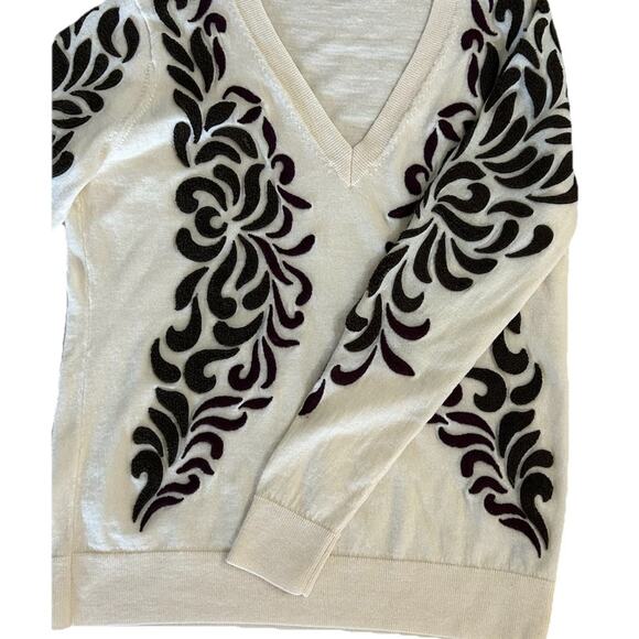 Rachael Roy Embroidered sweater Cottagecore MED Merino Wool Blend texture - Picture 10 of 12